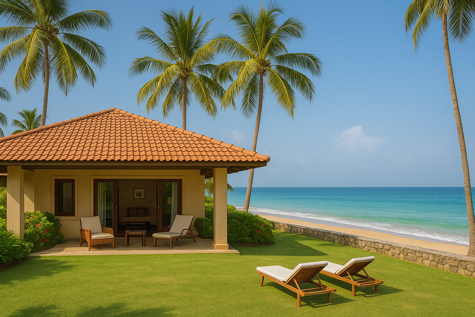 Luxury beach resort view